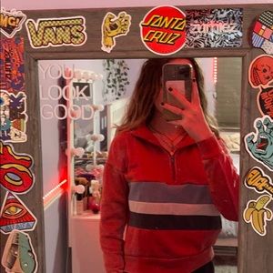 Long sleeve, half zip crewneck